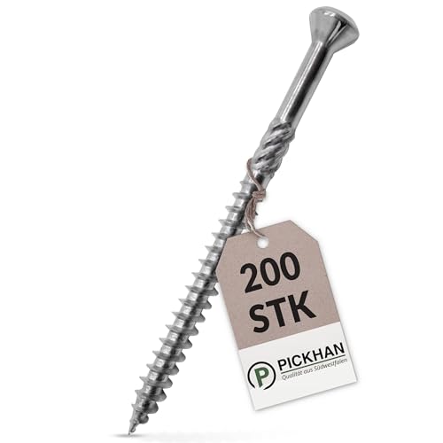 200 Stk Terrassenschrauben 5 x 40 mm für Terrassenbau Edelstahl rostfrei Holzdielen…