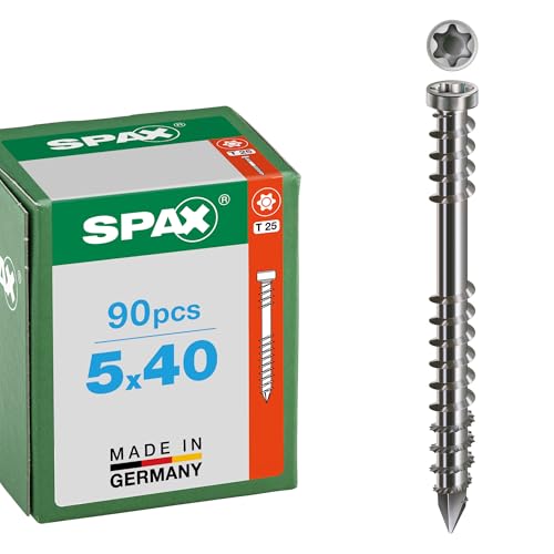 SPAX Terrassenschraube 5 x 40 mm, 90 St., Zylinderkopf T25, Edelstahl A2